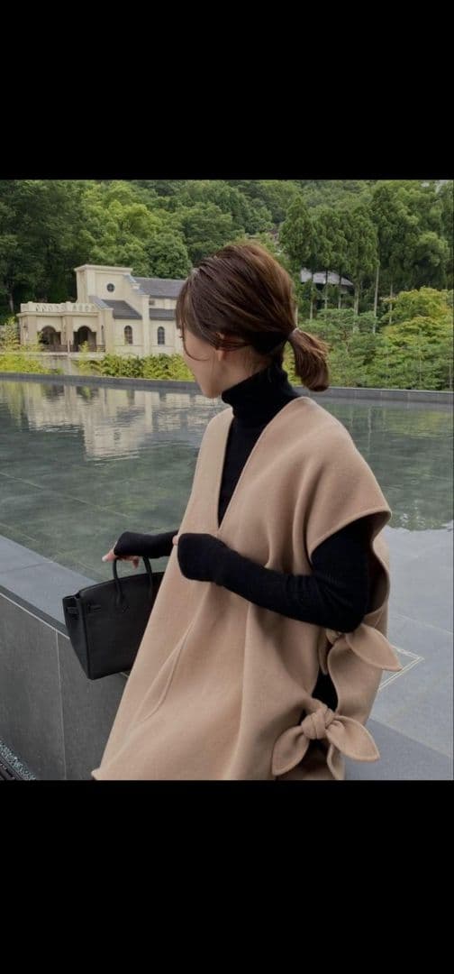 美品【Heve】ヘイブ リボンウールリバージレ ベスト 定価41,800円