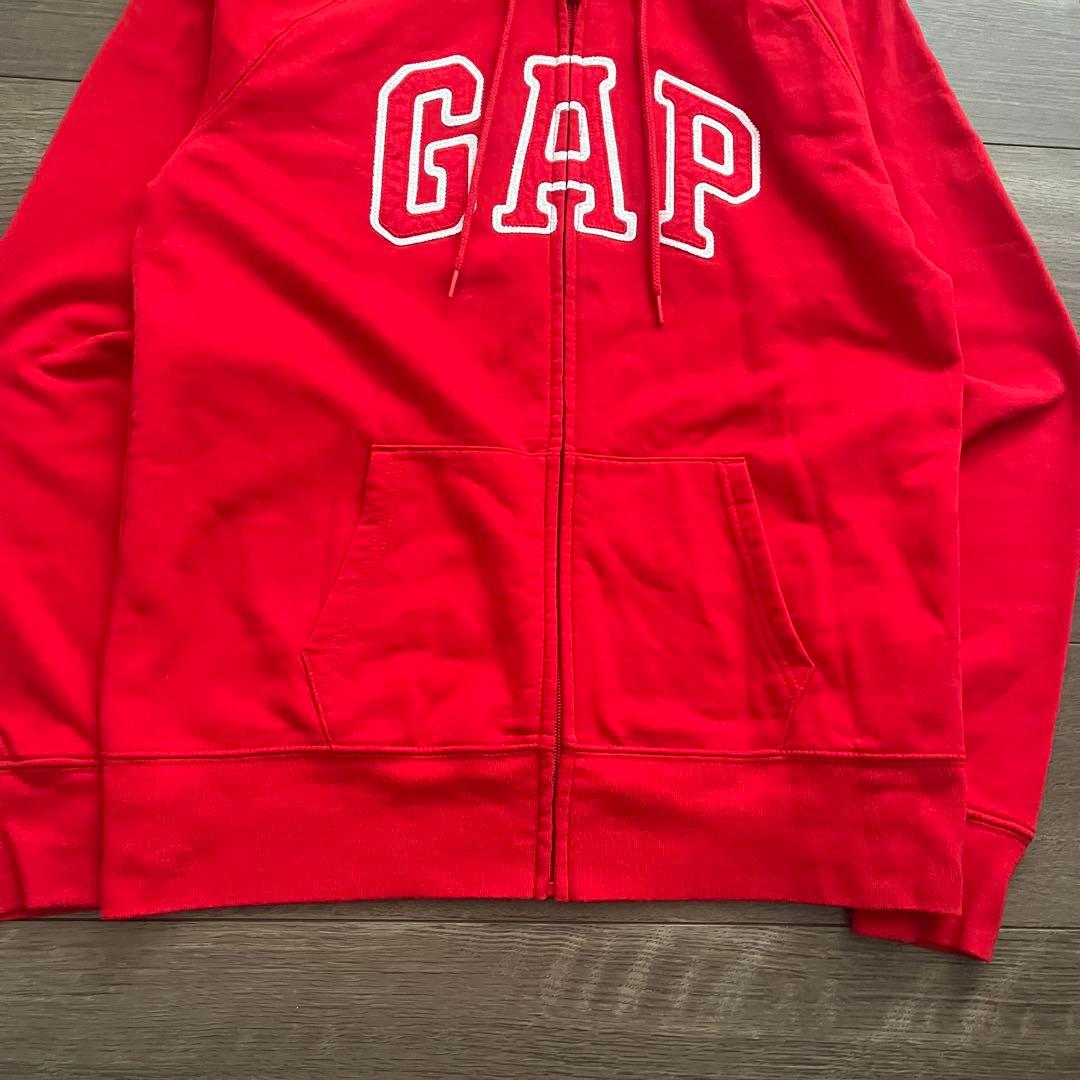 00s OLD GAP ジップフーディー パーカー y2k 平成 赤 M