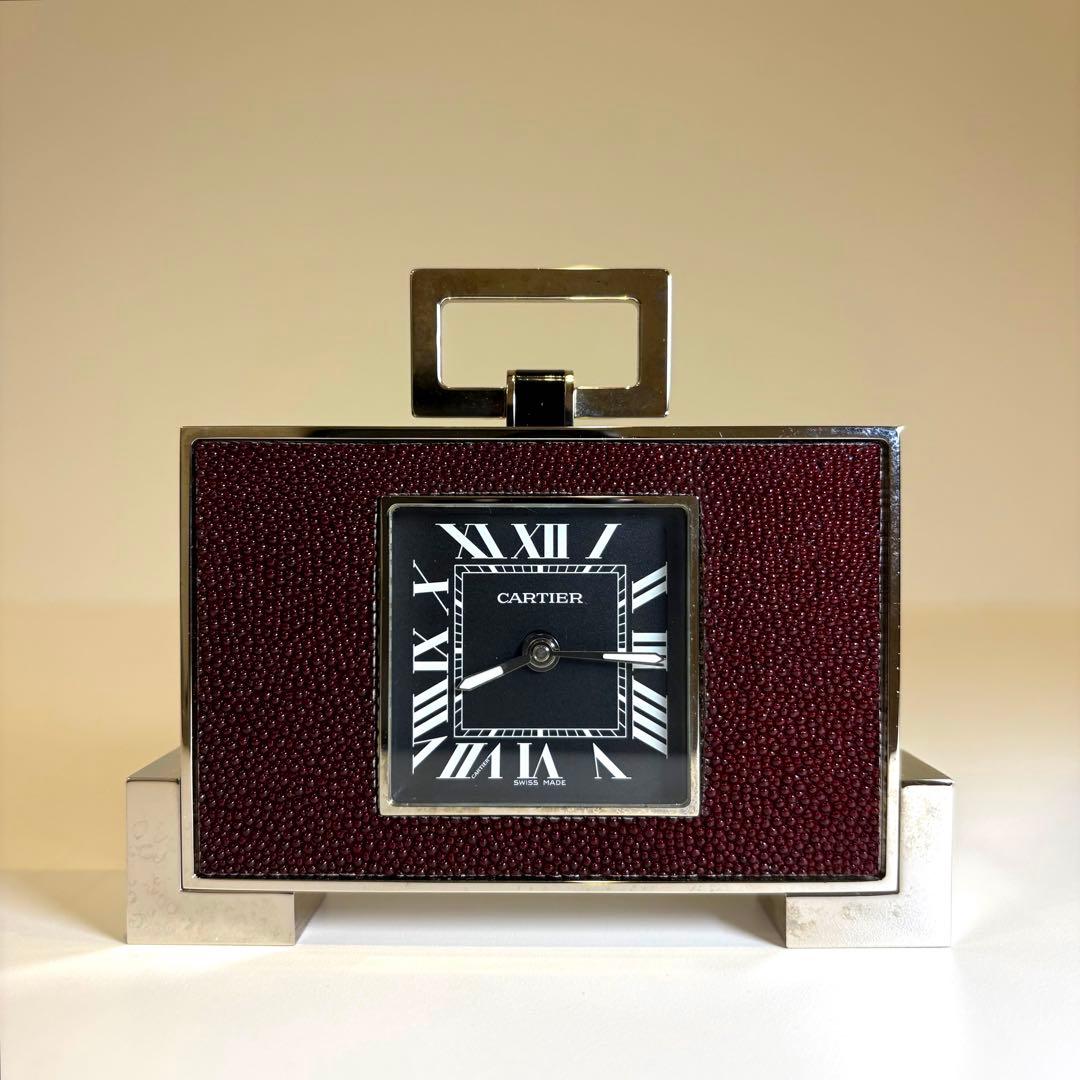 【希少】Cartier　カルティエ　アートデコスタイル デスククロック 純正