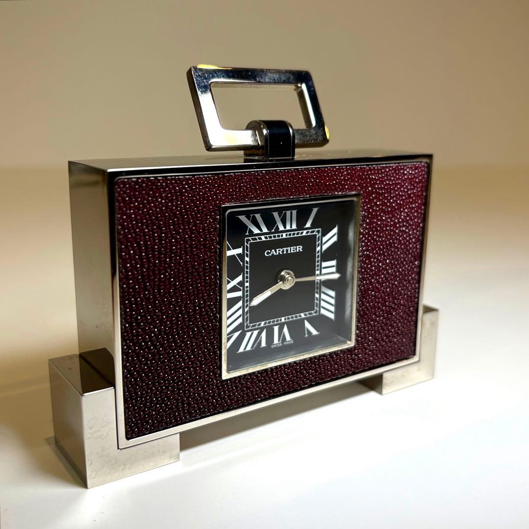 【希少】Cartier　カルティエ　アートデコスタイル デスククロック 純正