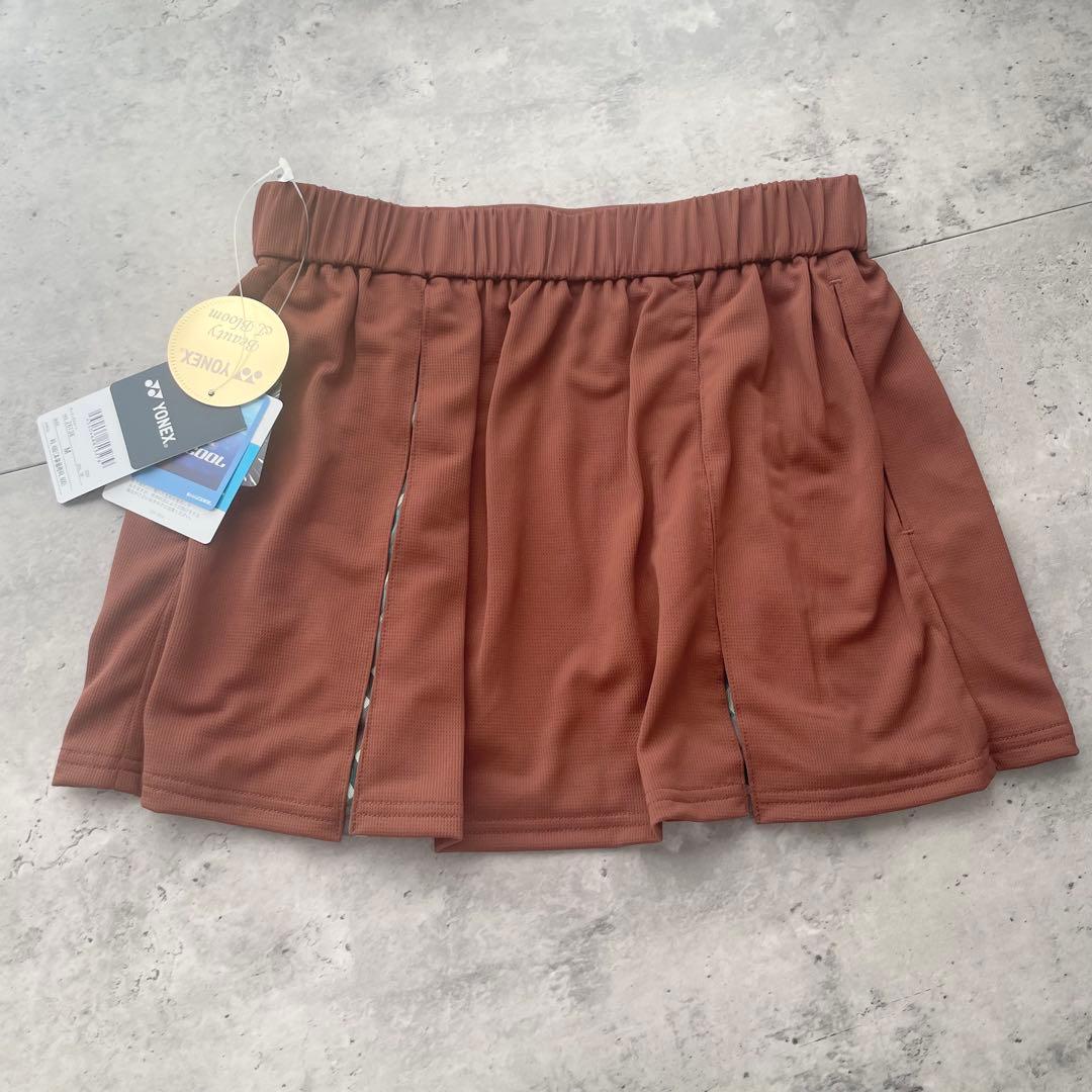 【新品】ヨネックス スコート M バドミントン テニス 幾何学模様 茶