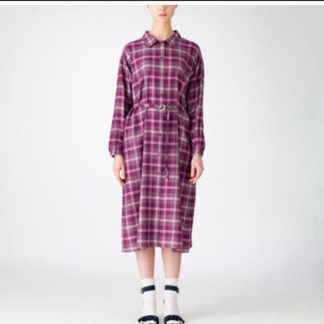 美品☆ブルーレーベルクレストブリッジ ワンピース　シャツワンピース　チェック38