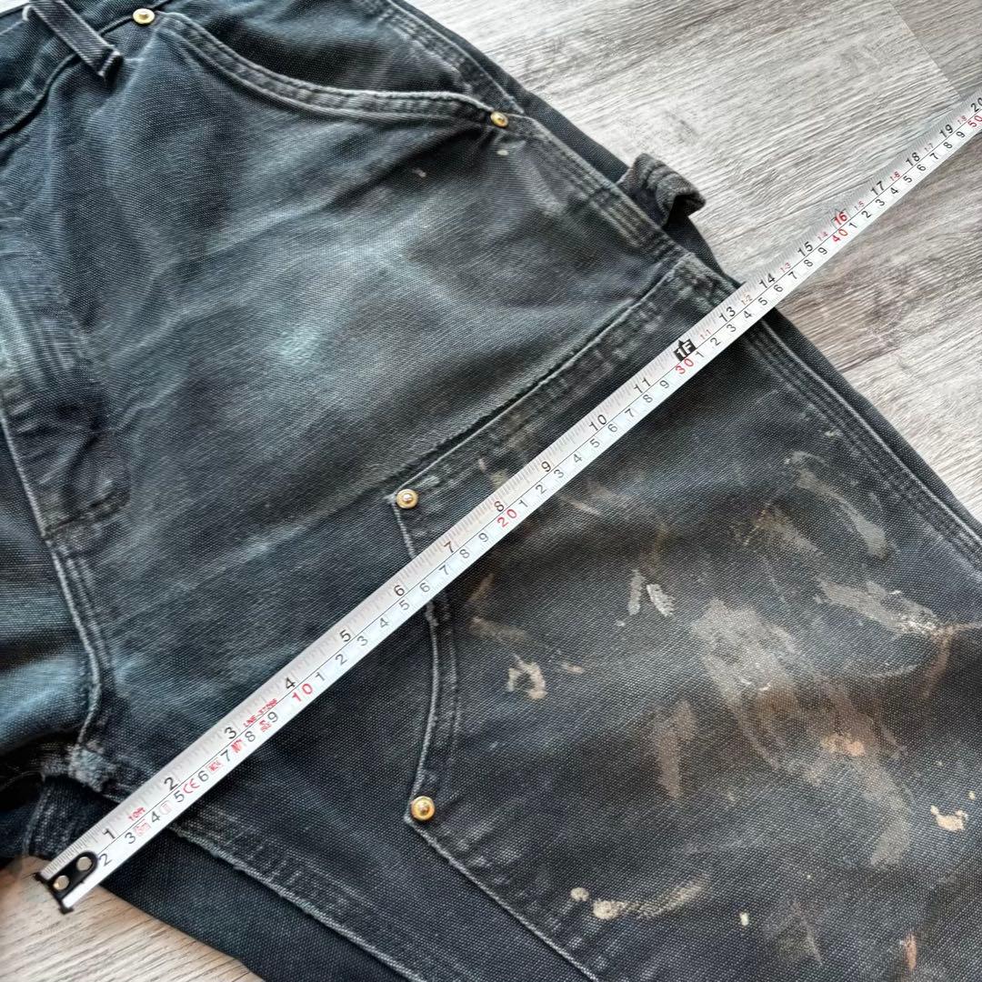 【USA製】Carhartt B01 BLKダブルニー33×30 ペンキ#607