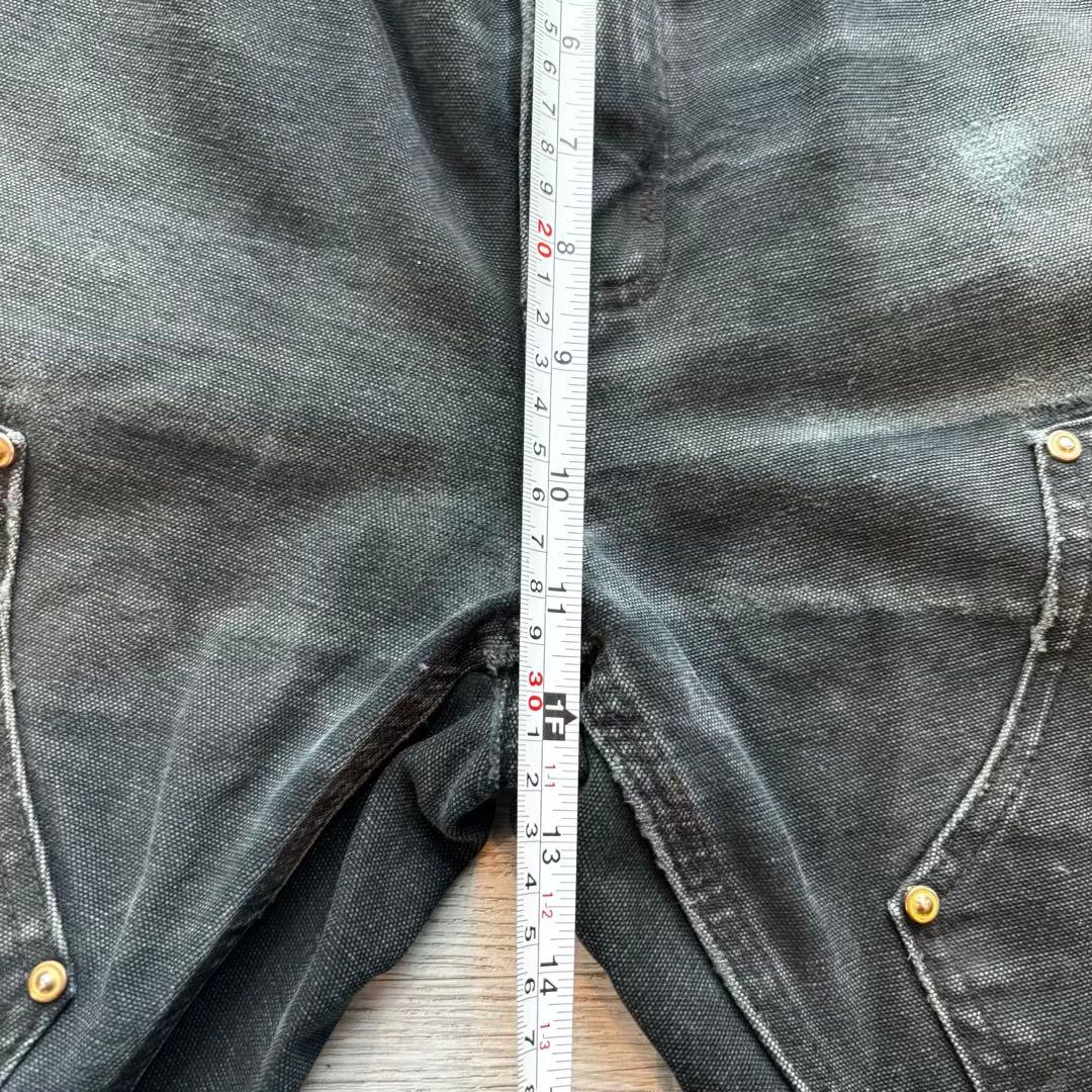 【USA製】Carhartt B01 BLKダブルニー33×30 ペンキ#607