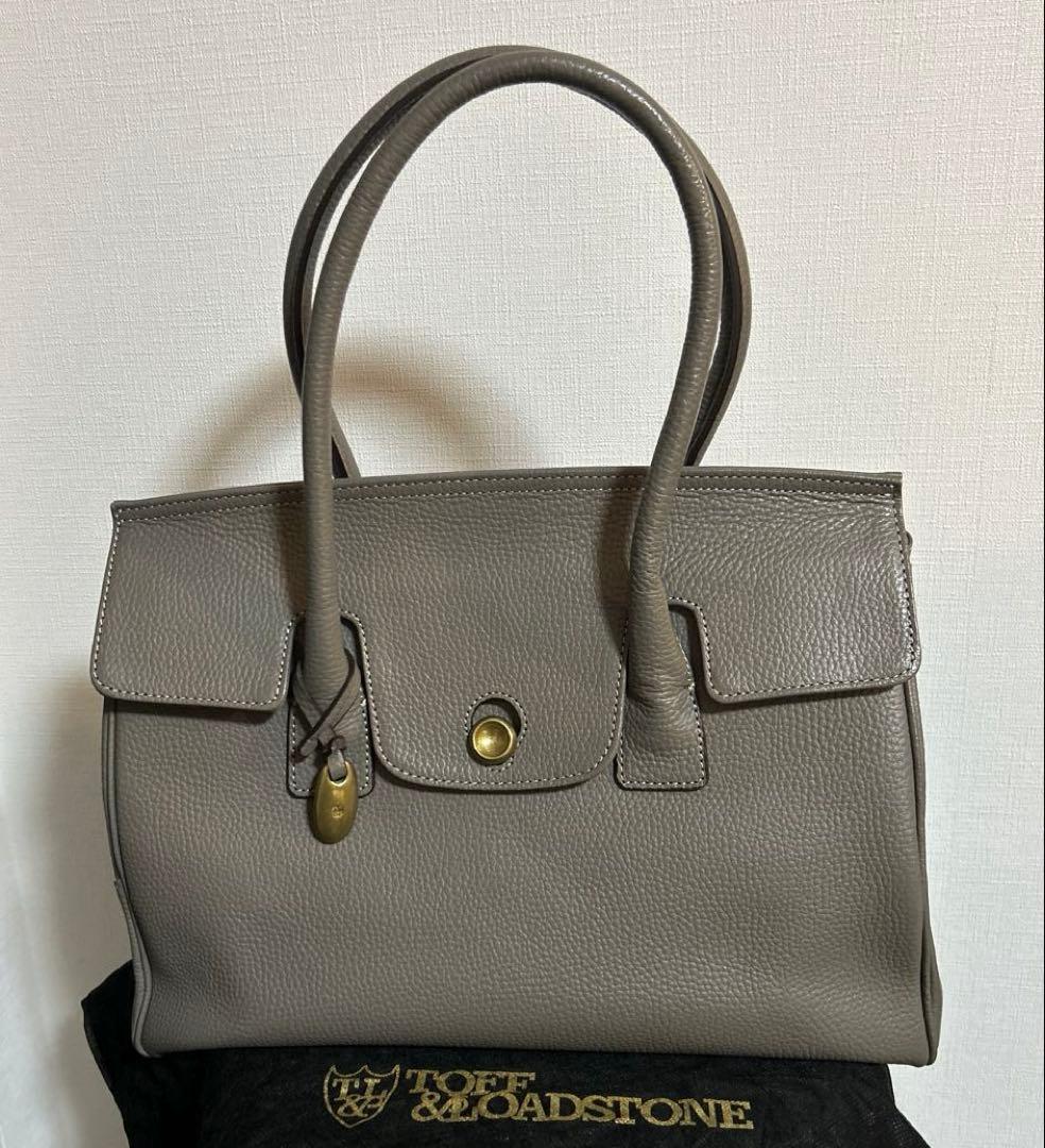 美品 トフアンドロードストーン ループボタン トートバッグ