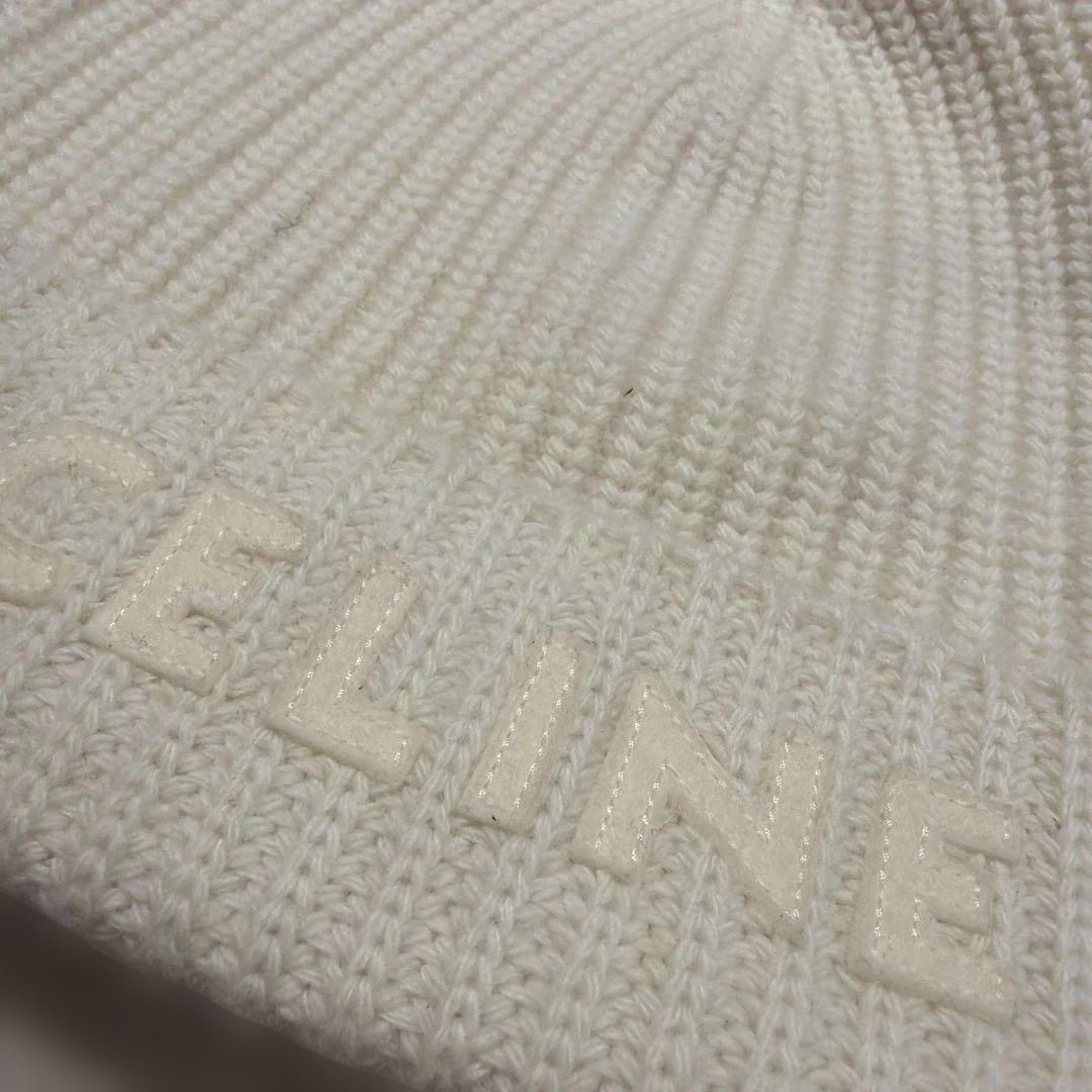 CELINE ホワイト ニット帽