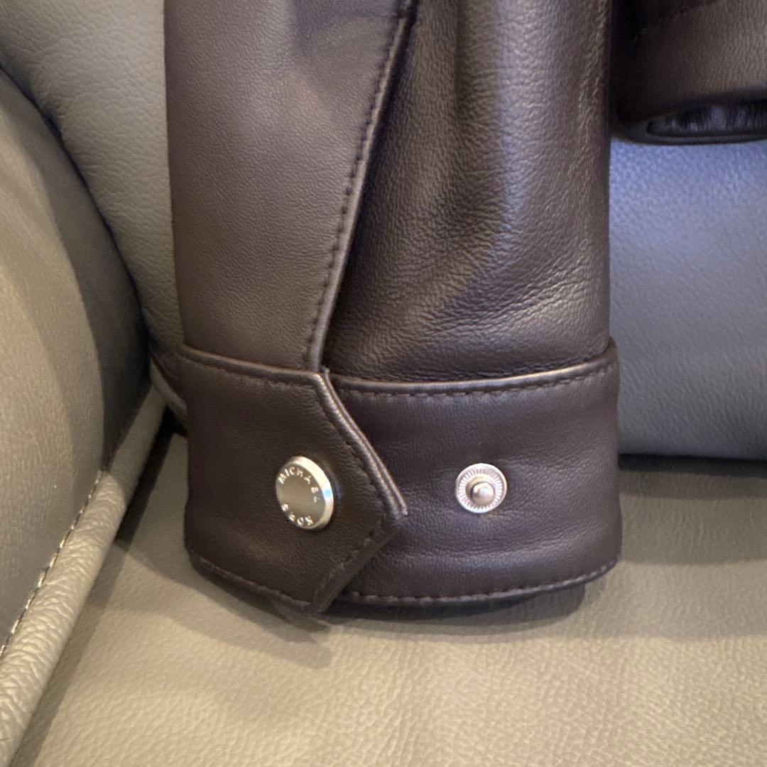 masaru様　MICHAEL KORS 茶 レザーライダースジャケット XS