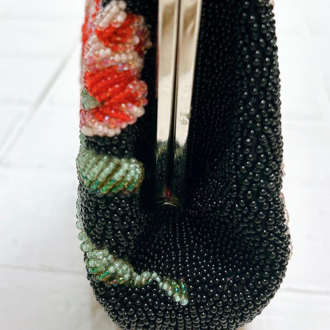 極美品✨️ ビーズバッグ 手刺繍 和装 がま口 高級感 パーティー フォーマル