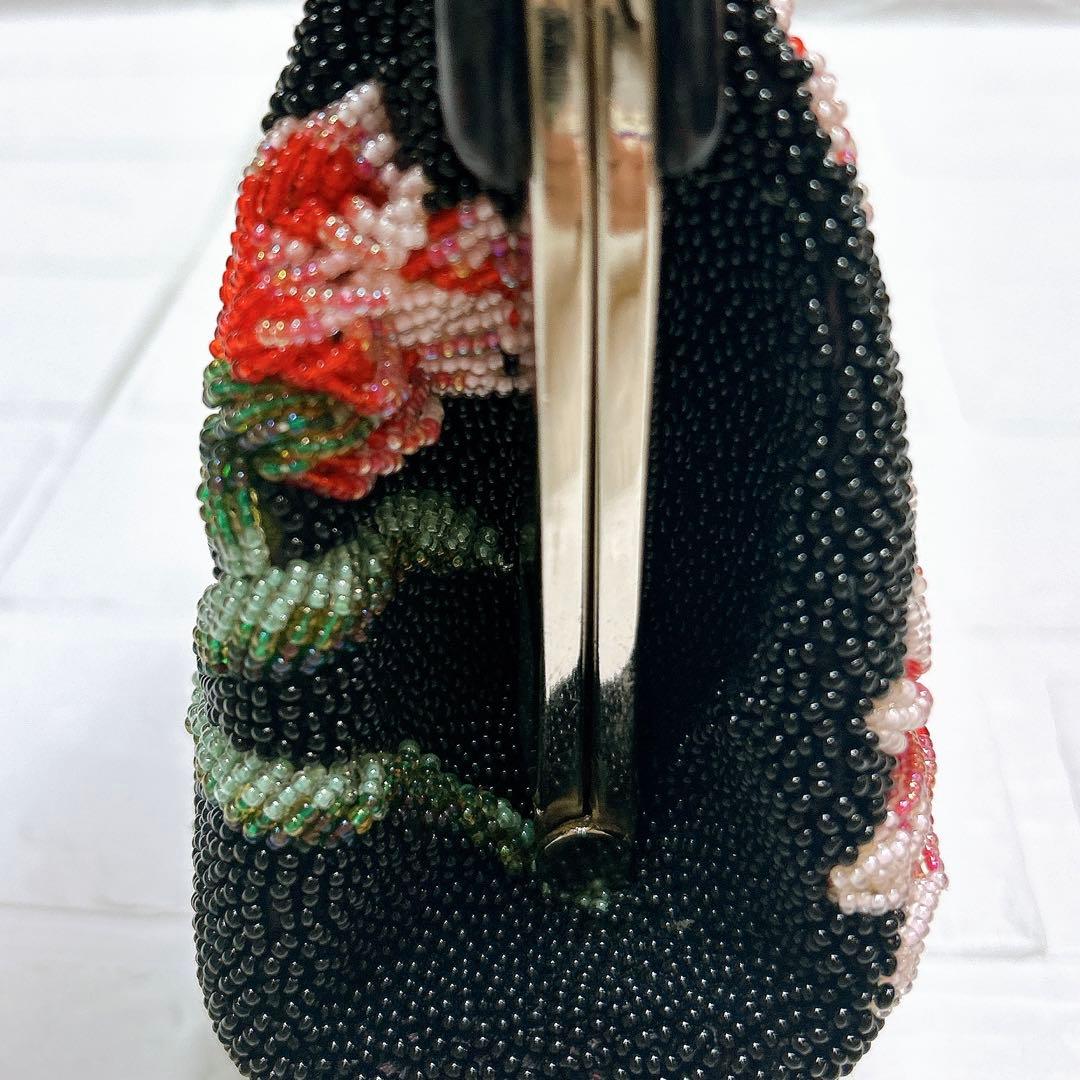 極美品✨️ ビーズバッグ 手刺繍 和装 がま口 高級感 パーティー フォーマル