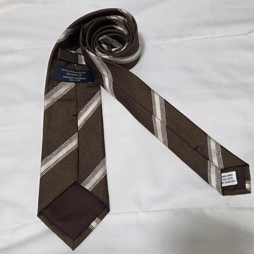 【美品】BEAMS F 別注 STEPHEN WALTERS ネクタイ ブラウン