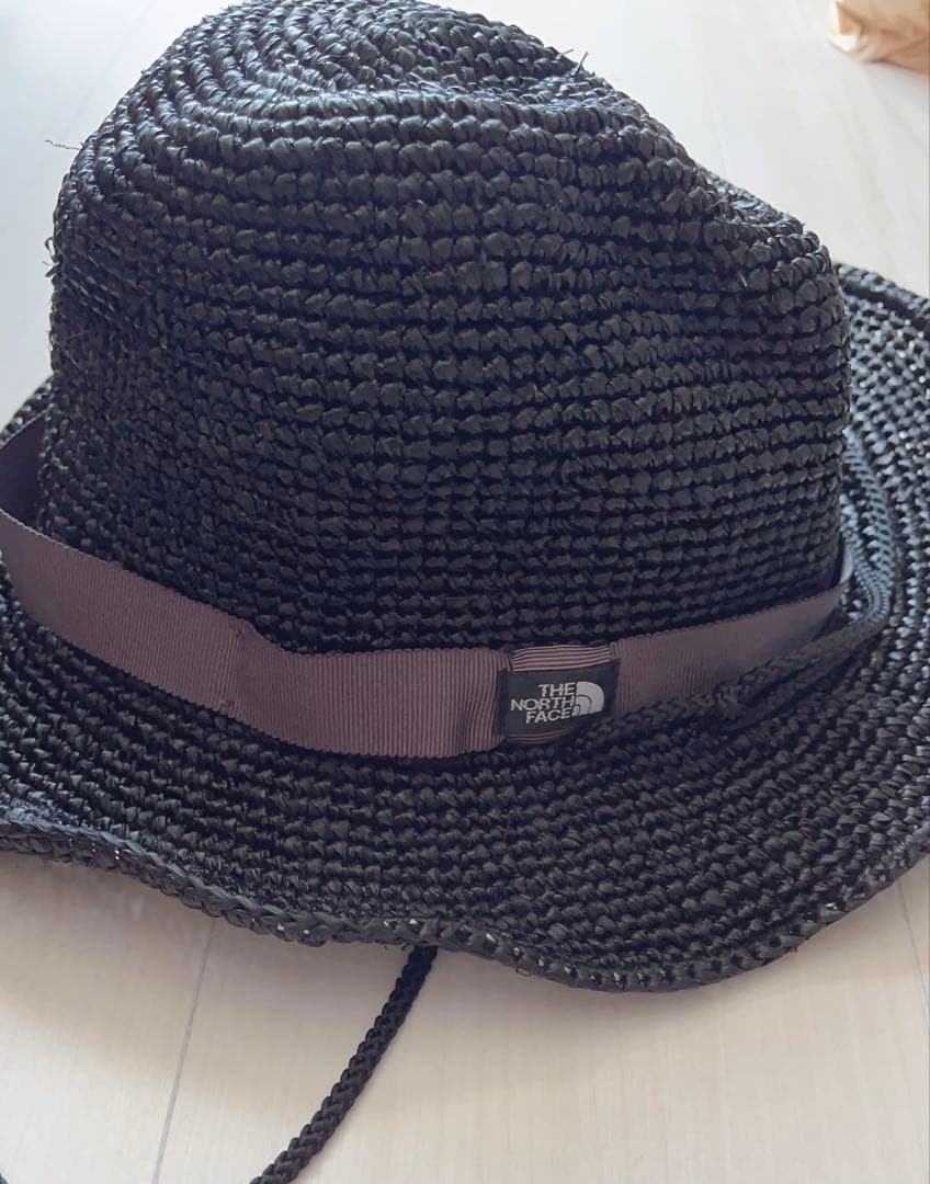 THE NORTH FACE ザノースフェイス ラフィアハット 麦わら帽子 黒