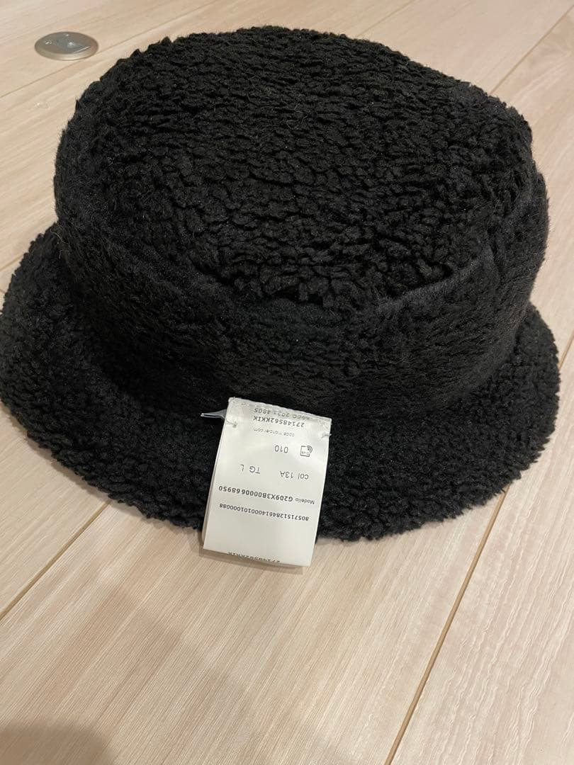 モンクレール　リバーシブル　バケットハット　ブラック　L 美品　正規　ボア
