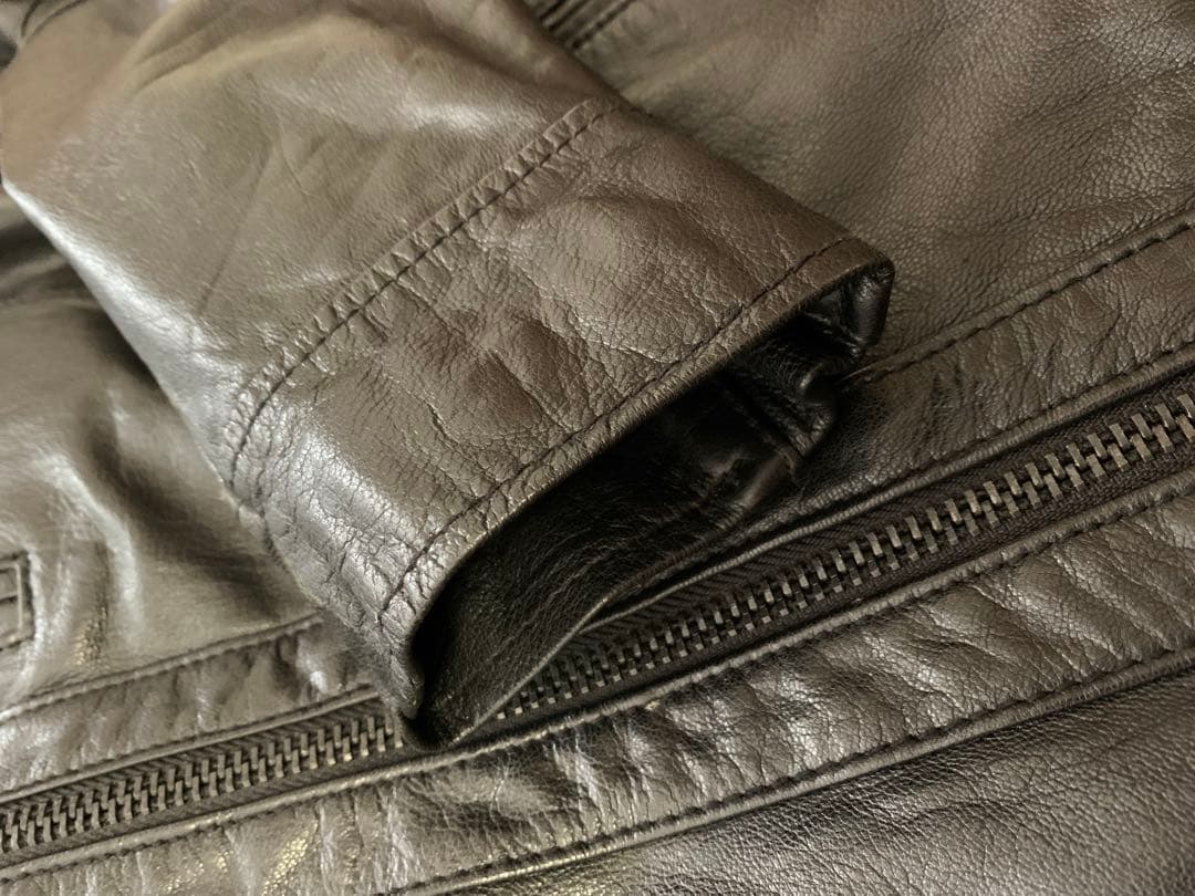 TETE HOMME テットオム　黒　レザージャケット　サイズ6 ゴートレザー