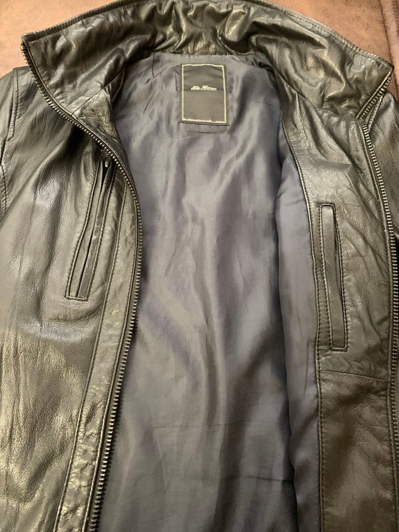 TETE HOMME テットオム　黒　レザージャケット　サイズ6 ゴートレザー