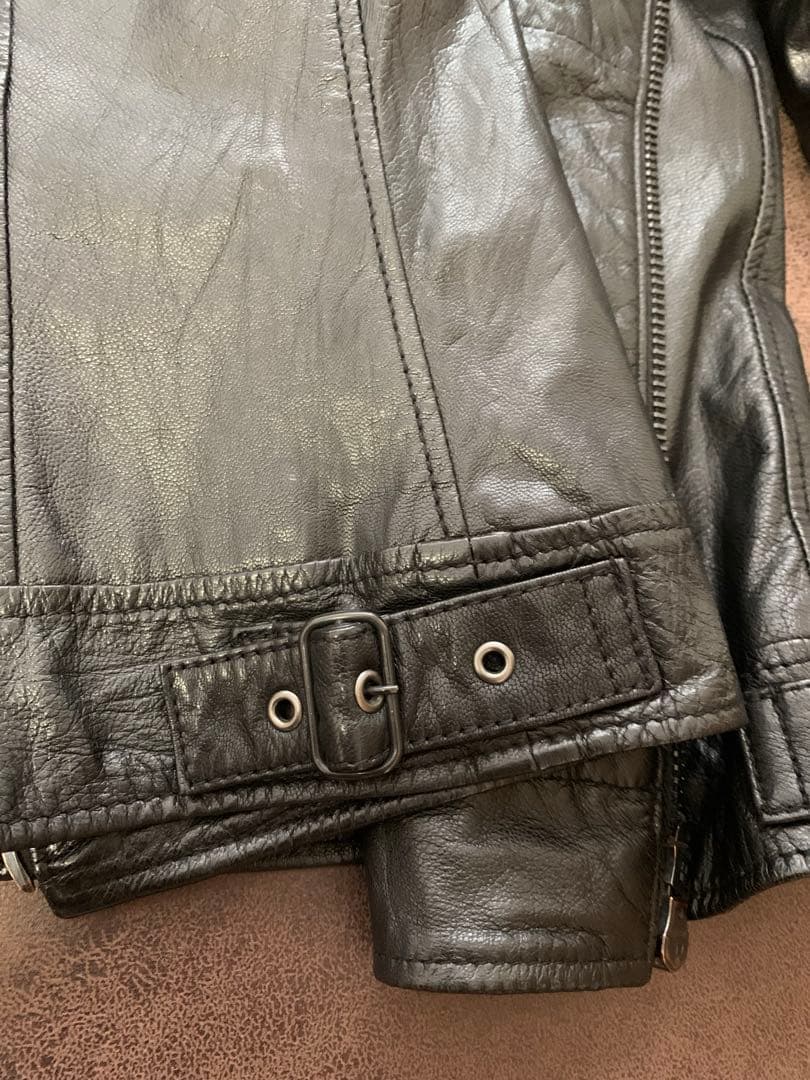 TETE HOMME テットオム　黒　レザージャケット　サイズ6 ゴートレザー
