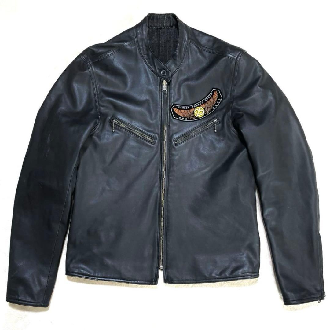 KADOYA×ハーレーダビットソン　リバシーブル　レザー　デニム　ジャケットXL