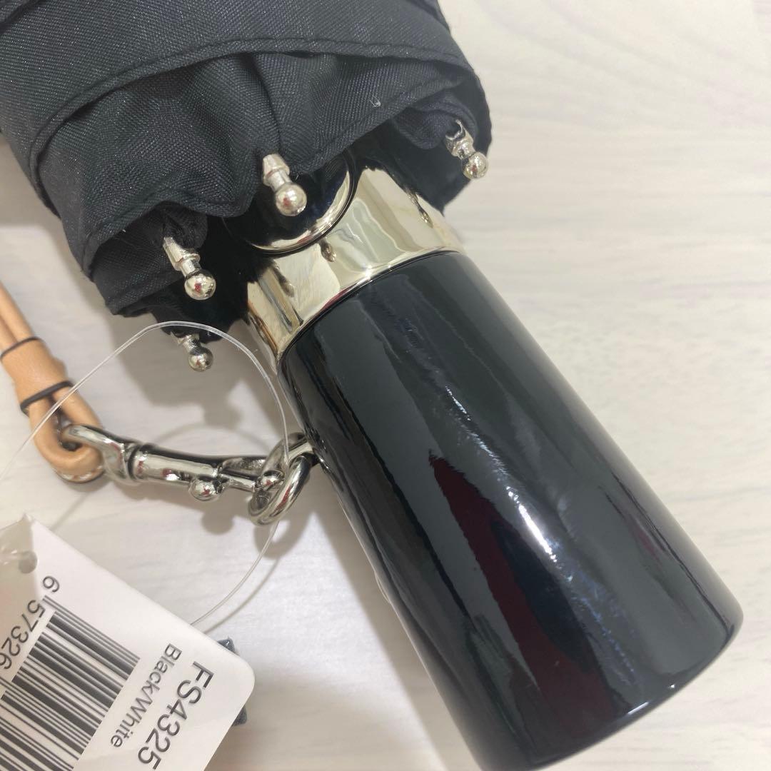 新品✨COACH コーチ 折り畳み傘 シグネチャー 雨傘　ブラック　上品
