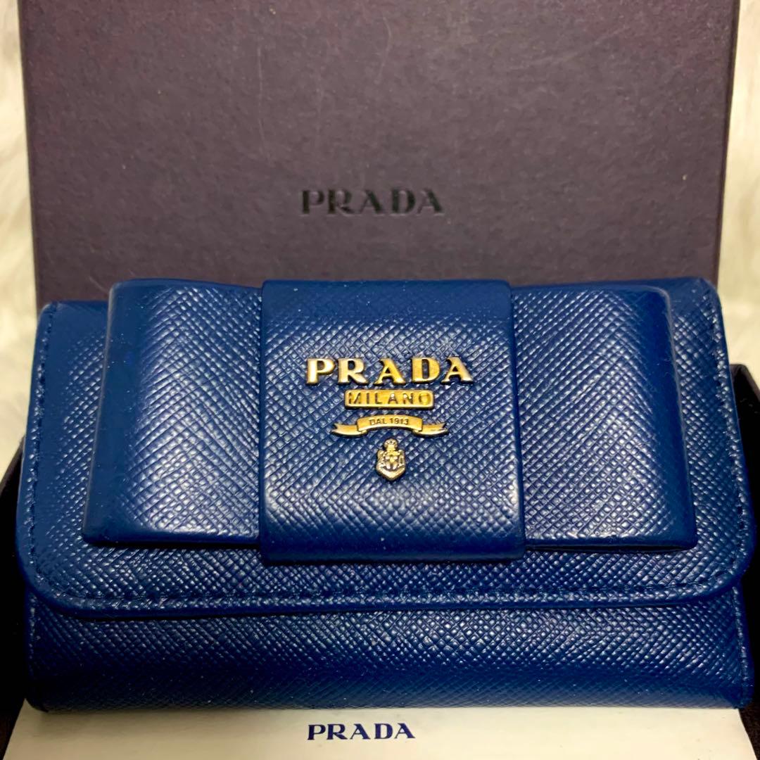 ちょこたん様PRADA プラダ　サフィアーノレザー　5連キーケース ネイビー