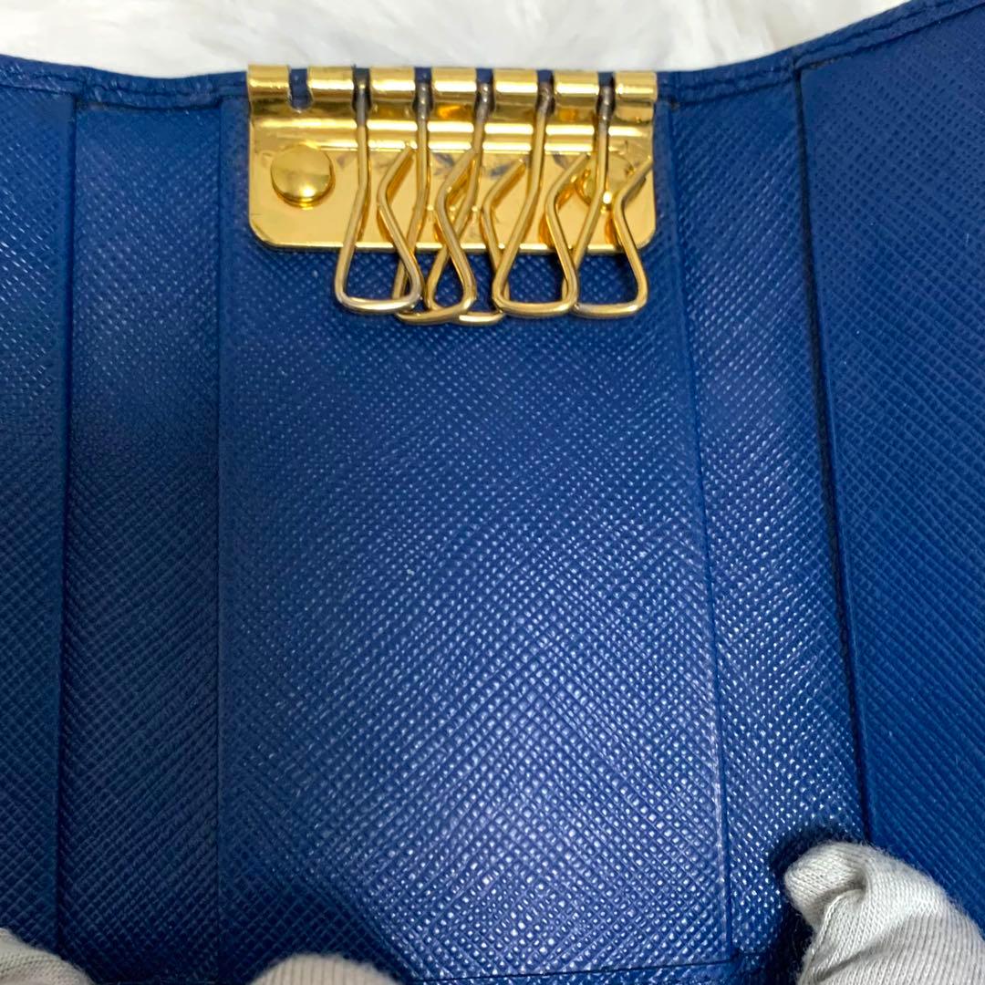 ちょこたん様PRADA プラダ　サフィアーノレザー　5連キーケース ネイビー