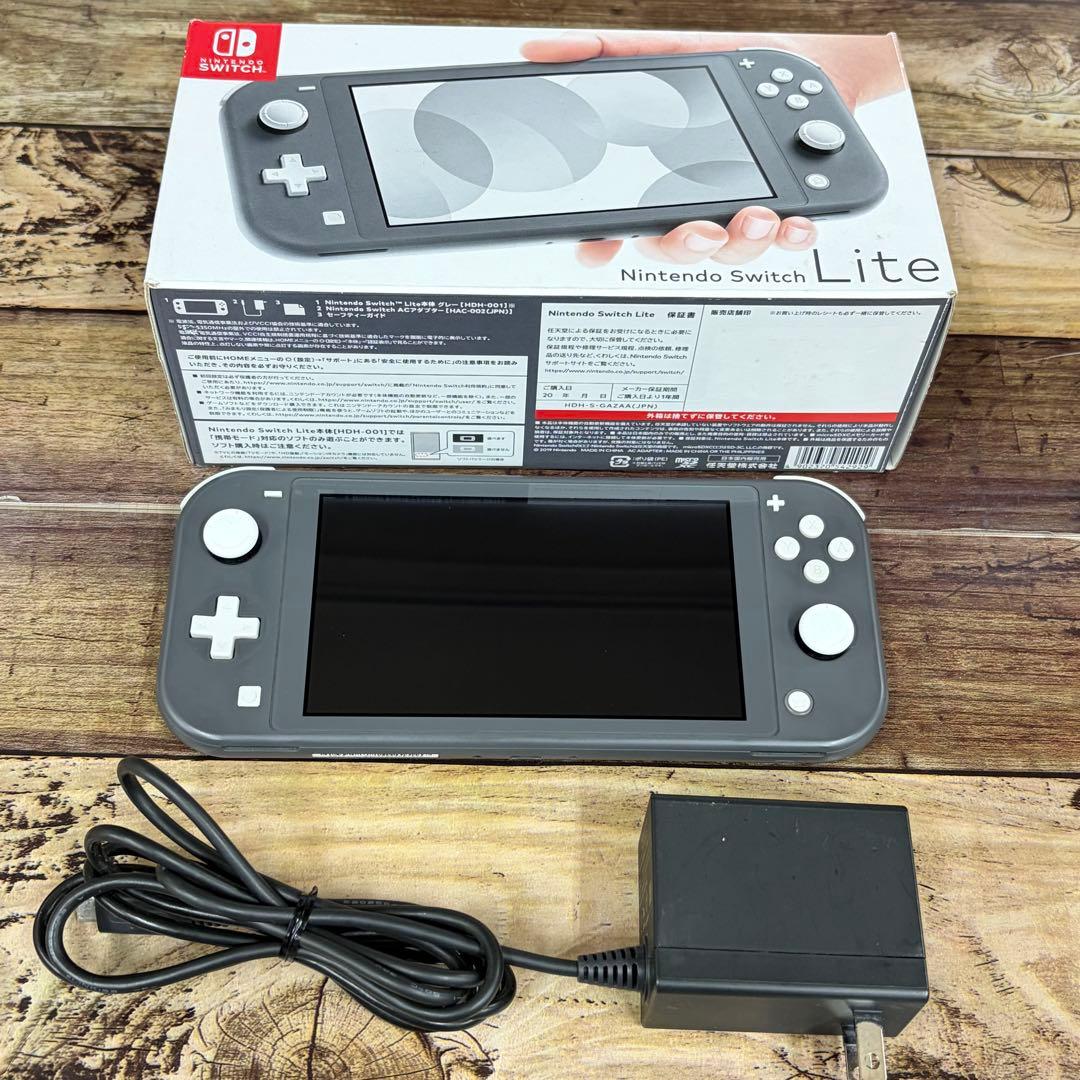 【動作品】　Nintendo Switch Lite グレー　ACアダプター