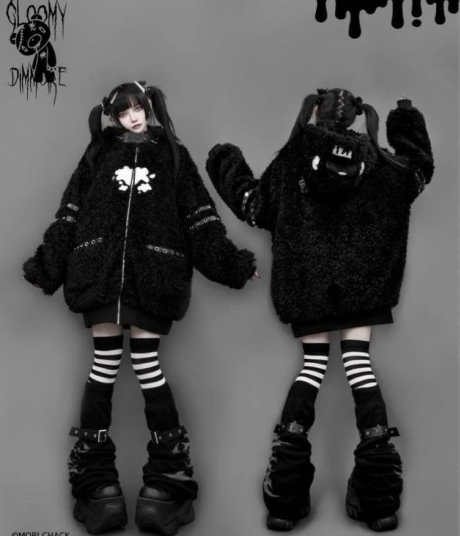 【GLOOMY×DimMoire】グルーミーボアパーカー【Black】