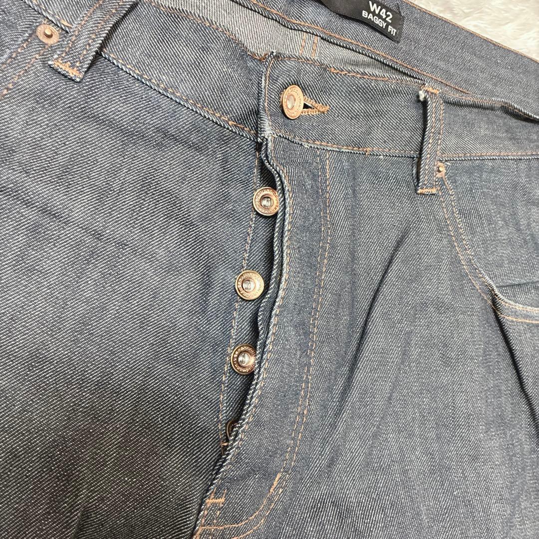 ROCAWEAR BAGGY FIT W42 刺繍 極太 B系 ダークデニム