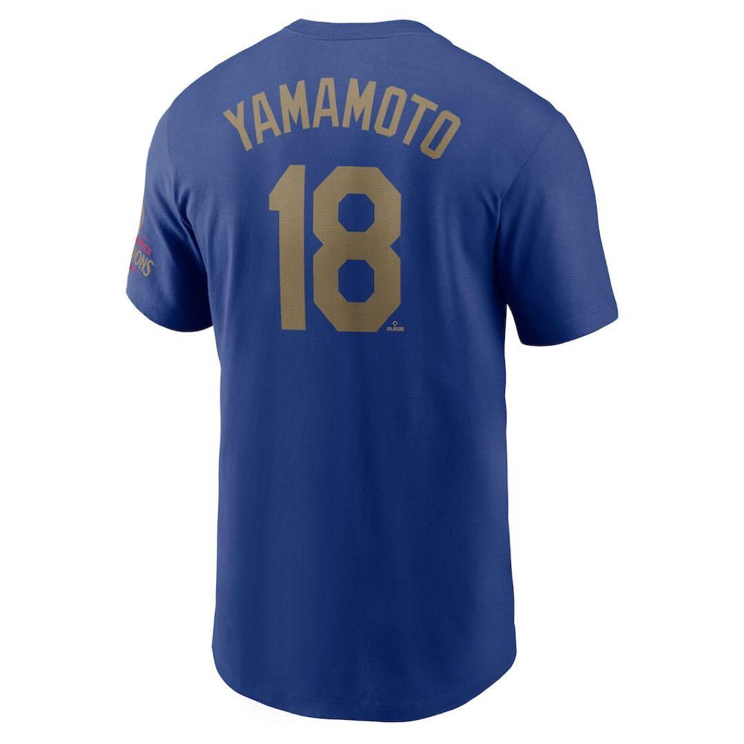 山本由伸ドジャースナイキ2025ゴールド コレクション Tシャツ Ｌロイヤル