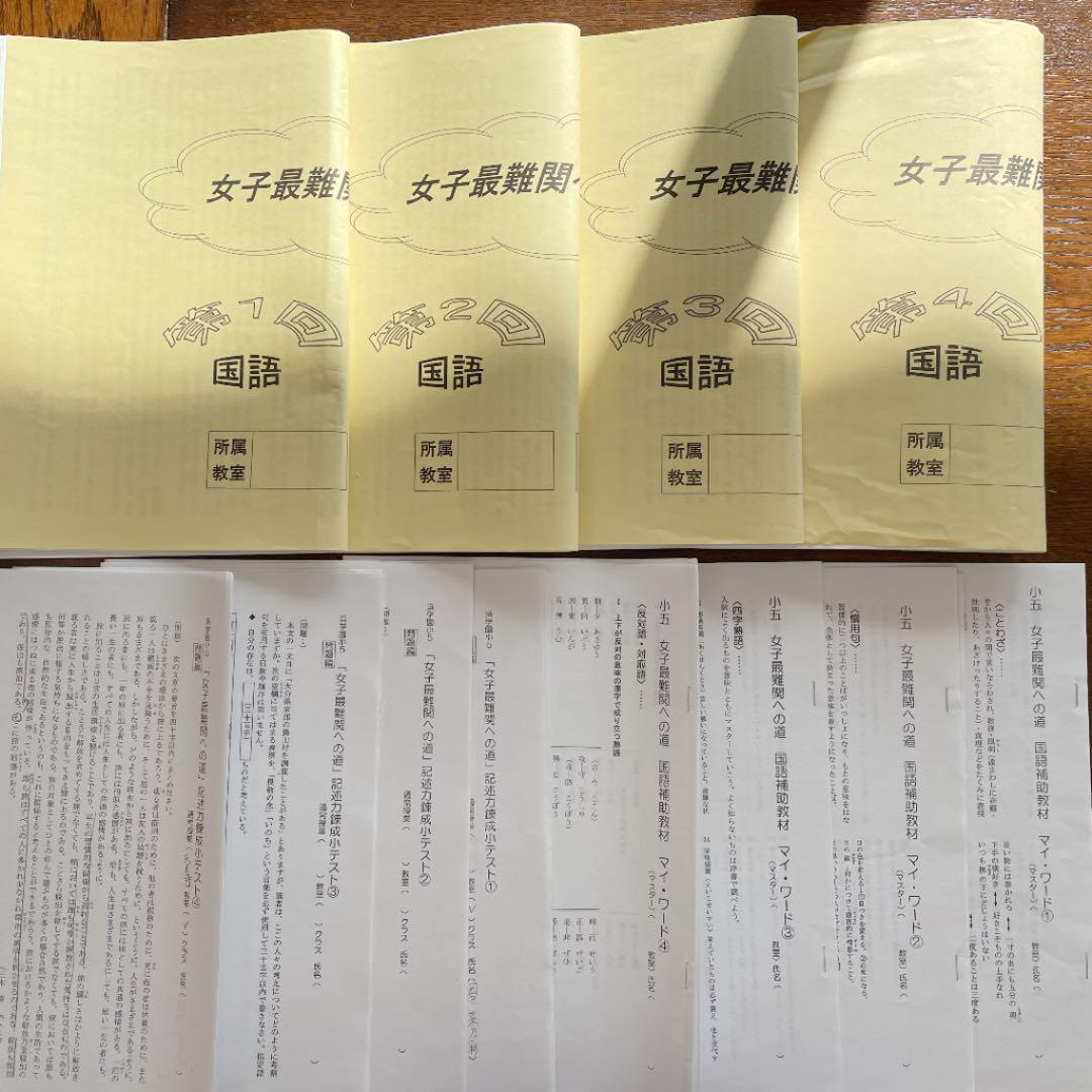 浜学園　小5 女子最難関への道　算数国語　一年分