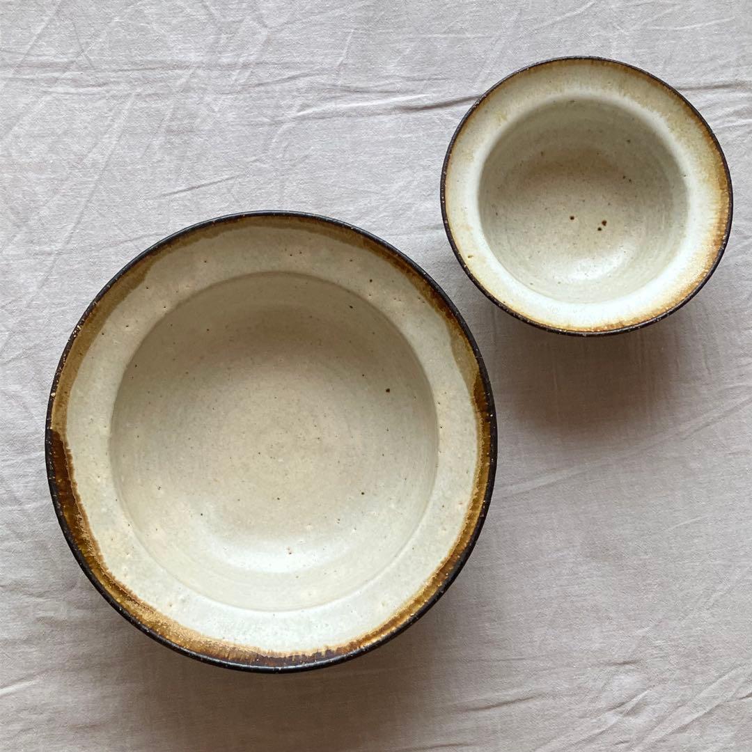 【新品未使用・希少】藤原純　リムボウル　ぼうし鉢　帽子鉢　2点セット