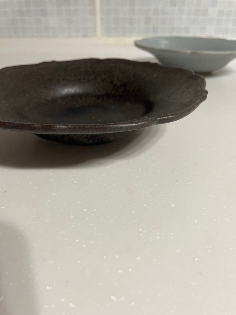Awabi ware 輪花皿　　浅鉢　　3枚セット　　岡本純一