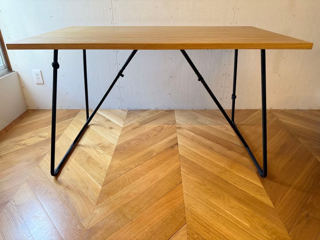 MUJI 無印良品 木製折りたたみテーブル 2台 オーク材突板 幅120cm