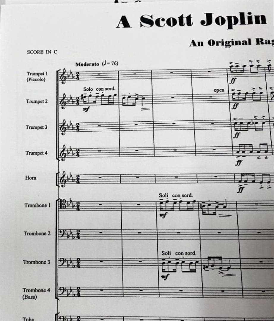 楽譜 A SCOTT JOPLIN SUITE 金管10重奏