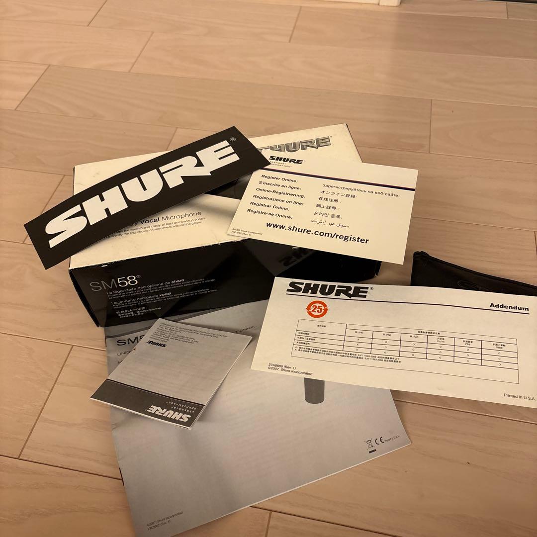 【正規品】①SHURE SM58 ダイナミックマイク｜動作良好