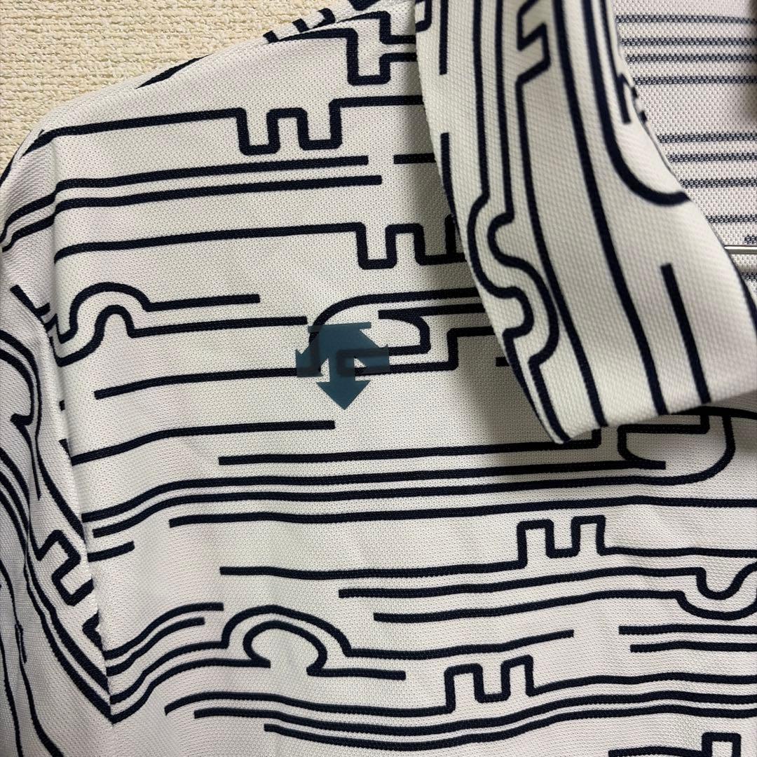 DESCENTE GOLF ストライプポロシャツ Lサイズ