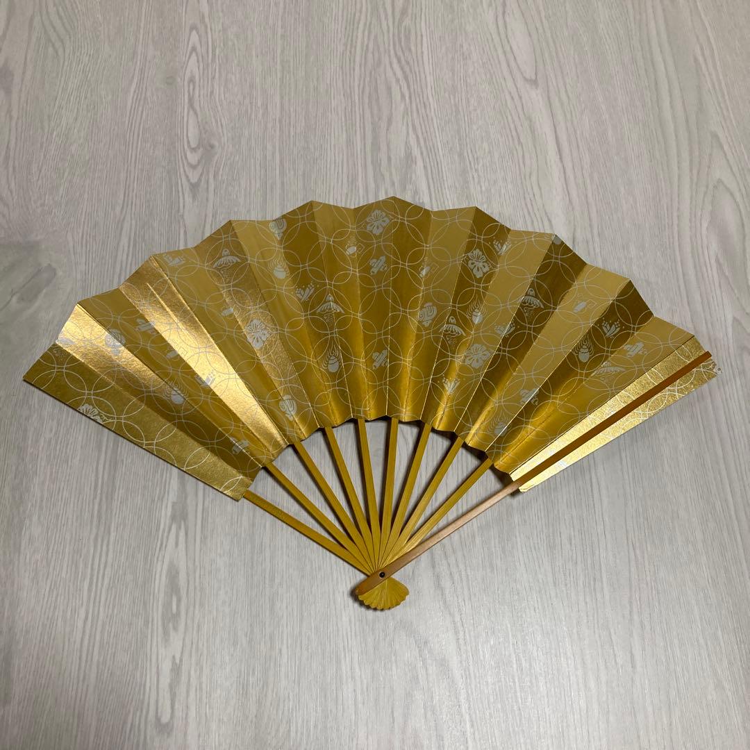 扇子　33.5cm 十松屋福井扇舗　金　仕舞扇　能楽