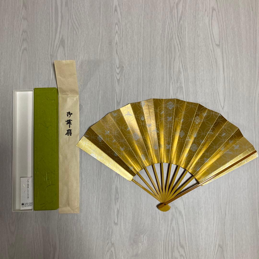 扇子　33.5cm 十松屋福井扇舗　金　仕舞扇　能楽