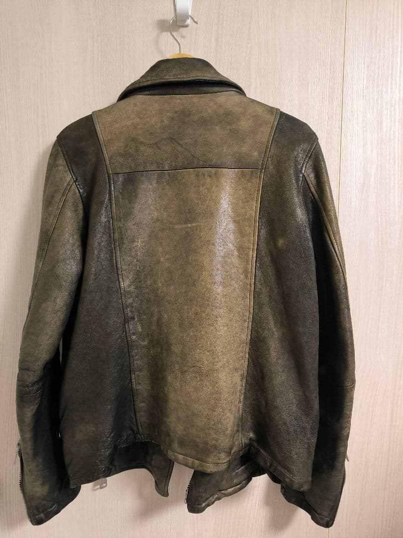 CIVARIZE 羊革 シープスキン ダブルライダースジャケット 48 L 黒