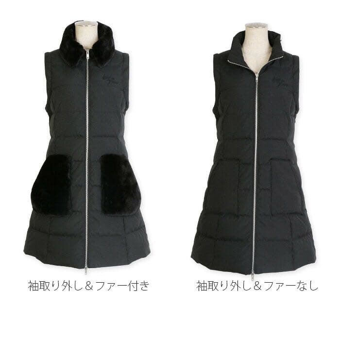 美シルエット★ファーポケット付きロングダウンコート