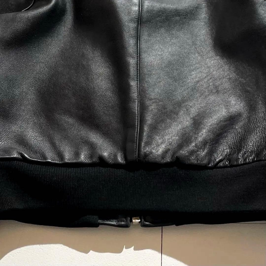 【美品/40】VANSON バンソン ボンバージャケット カウレザー 黒