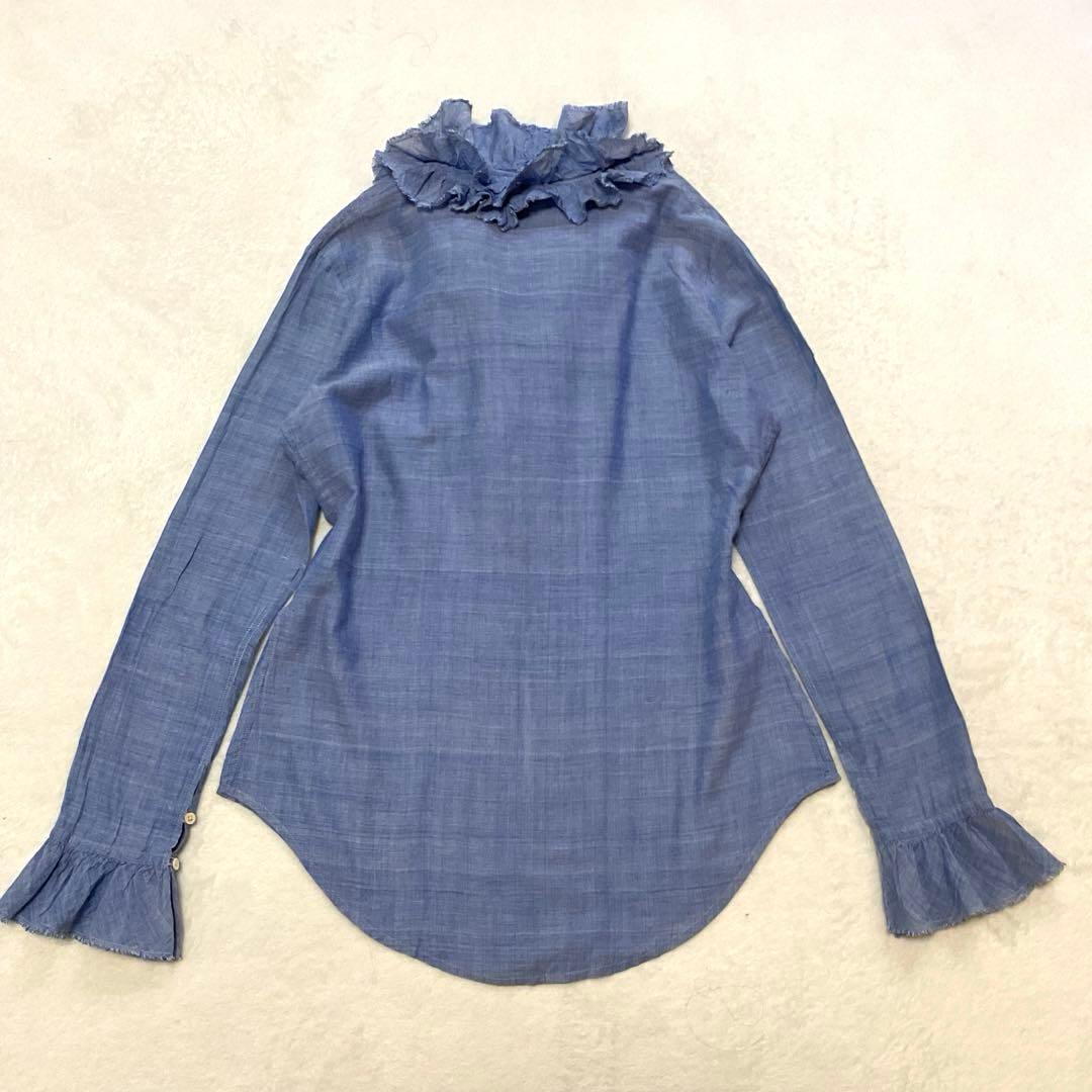 【美品】フォーティーファイブアールピーエム フリル リボン ブラウスＲ刺繍