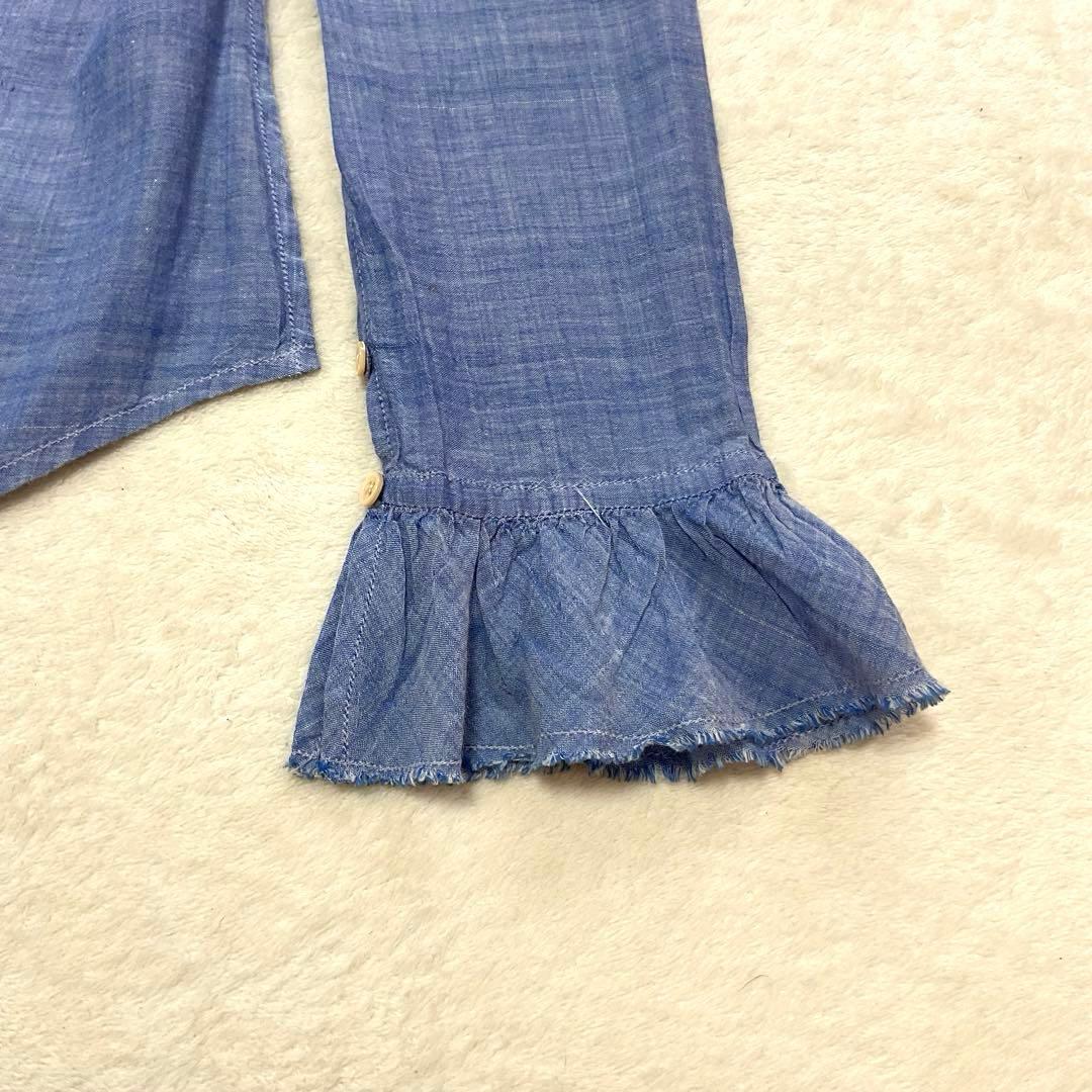 【美品】フォーティーファイブアールピーエム フリル リボン ブラウスＲ刺繍