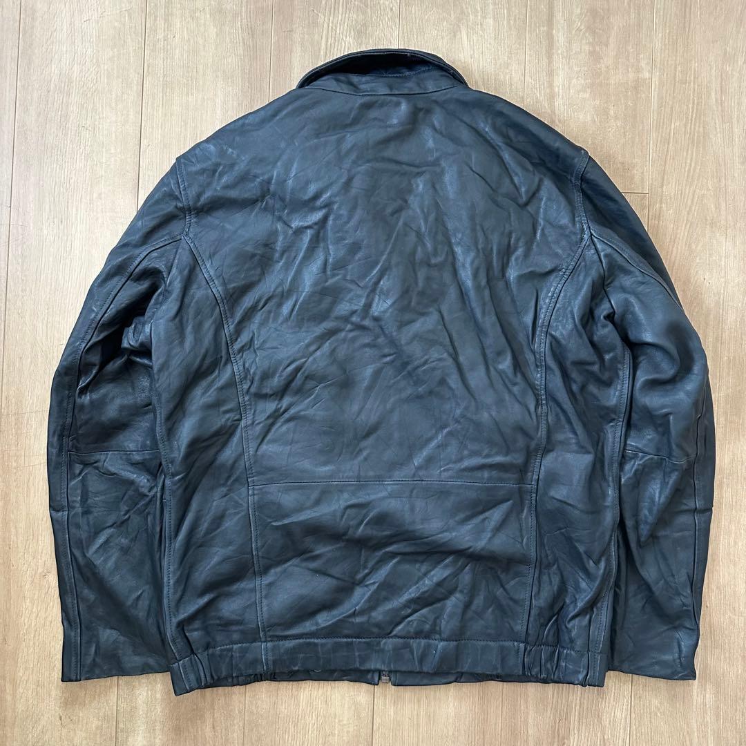 【美品】フランス軍 フライトジャケット パイロット レザー　ブラック　L XL