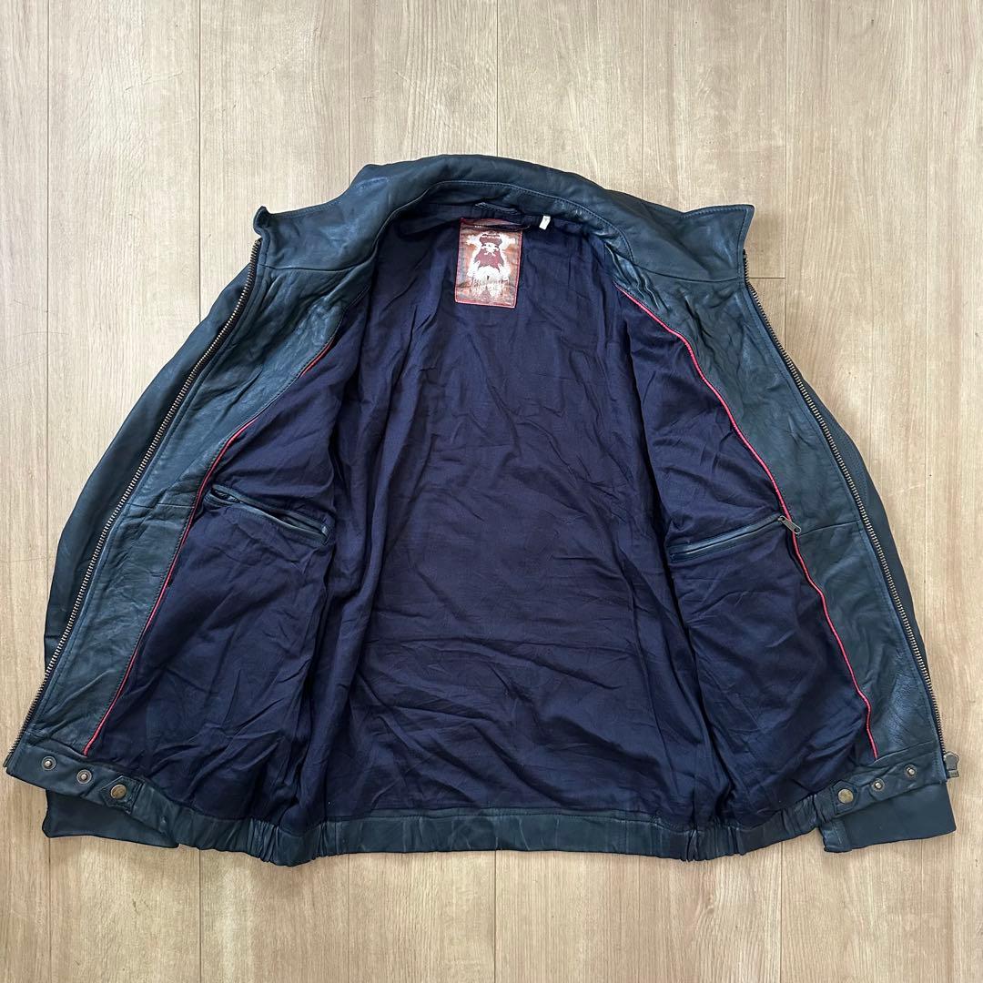 【美品】フランス軍 フライトジャケット パイロット レザー　ブラック　L XL