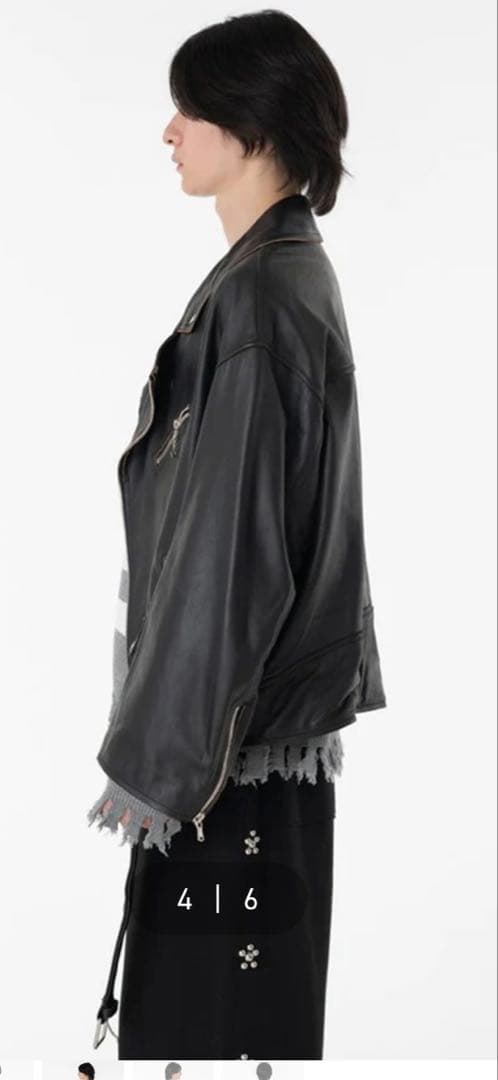 ジャケット・アウター DISCOVERED LEATHER W RIDERS BLOUSON