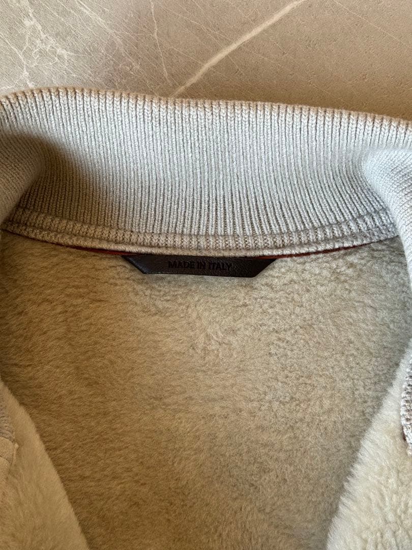 Loro Piana ムートン ジップブルゾン L アイボリー 羊革 イタリア製