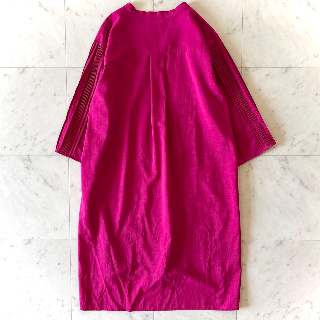 美品 アドーア ADORE シアーボイルチュニックブラウス 洗える ピンク 38