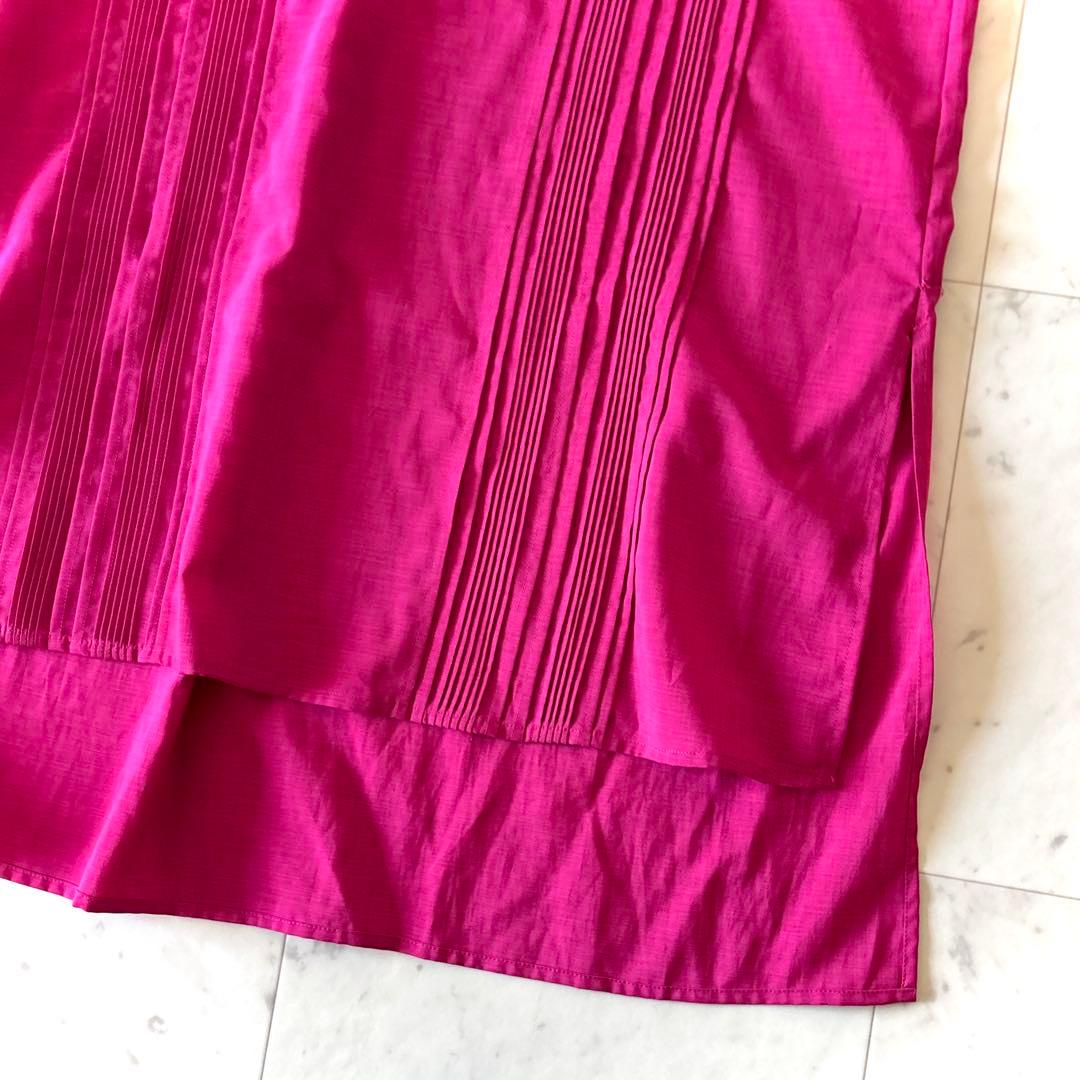 美品 アドーア ADORE シアーボイルチュニックブラウス 洗える ピンク 38