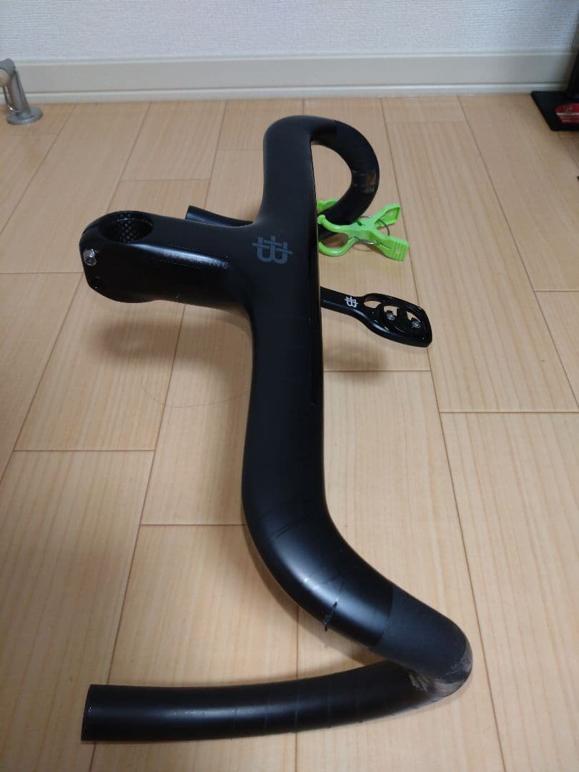 ブラックインク カーボンハンドル 380mm 90mmステム -6°