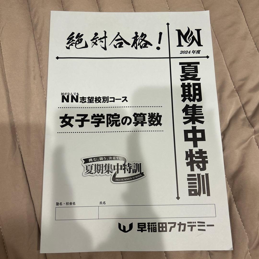 2024年 女子学院 夏期集中特訓　早稲田アカデミー
