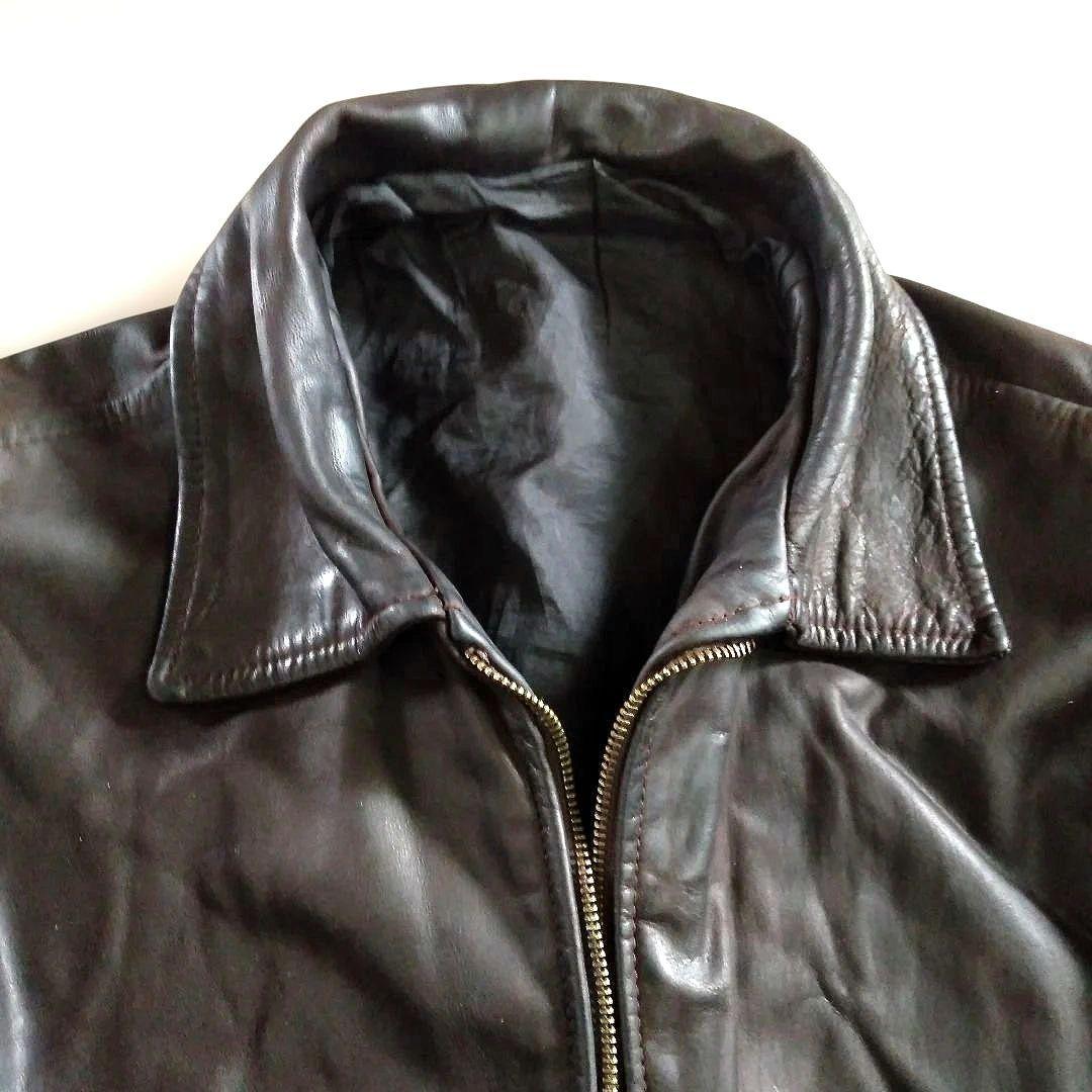 Vintage イタリア製 タンニン鞣し レザージャケット トラッカージャケット
